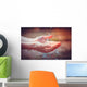 Woman's hands with water splash Wall Mural