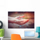 Woman's hands with water splash Wall Mural
