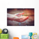 Woman's hands with water splash Wall Mural