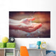 Woman's hands with water splash Wall Mural