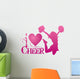 I Love Cheer With Jumping Cheerleader Wall Decal