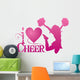I Love Cheer With Jumping Cheerleader Wall Decal