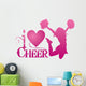I Love Cheer With Jumping Cheerleader Wall Decal