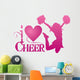I Love Cheer With Jumping Cheerleader Wall Decal