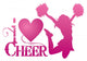 I Love Cheer With Jumping Cheerleader Wall Decal