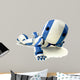 Glossy Blue Robot Reclined Wall Decal