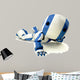 Glossy Blue Robot Reclined Wall Decal