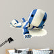 Glossy Blue Robot Reclined Wall Decal