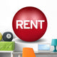 Rent Symbol Red Wall Decal