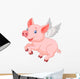 Cute pig cartoon flying Wall Decal