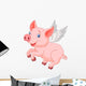 Cute pig cartoon flying Wall Decal