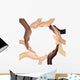 Conceptual symbol of multiracial human hands making a circle Wall Decal
