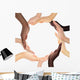 Conceptual symbol of multiracial human hands making a circle Wall Decal