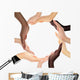 Conceptual symbol of multiracial human hands making a circle Wall Decal