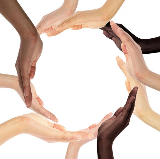 Conceptual Symbol Of Multiracial Human Hands Making A Circle Wall Decal