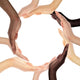 Conceptual Symbol Of Multiracial Human Hands Making A Circle Wall Decal