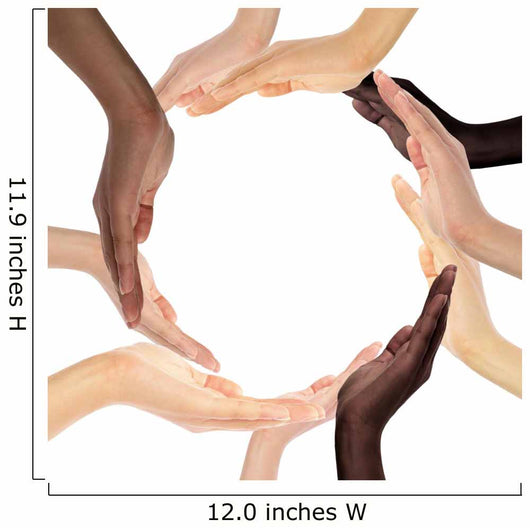 Conceptual symbol of multiracial human hands making a circle Wall Decal
