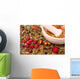 Mortar and pestle with herbs Wall Mural