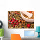 Mortar and pestle with herbs Wall Mural