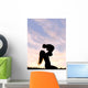 Silhouette of Happy Mother Playing Outside with Baby Wall Mural
