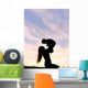 Silhouette of Happy Mother Playing Outside with Baby Wall Mural