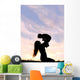 Silhouette of Happy Mother Playing Outside with Baby Wall Mural