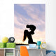 Silhouette of Happy Mother Playing Outside with Baby Wall Mural