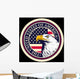 American bald eagle against USA flag background. Wall Mural