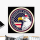 American bald eagle against USA flag background. Wall Mural