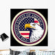 American bald eagle against USA flag background. Wall Mural