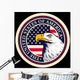 American bald eagle against USA flag background. Wall Mural