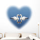Loving Swans Heart Wall Decal