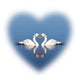 Loving Swans Heart Wall Decal