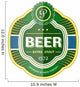 Green Beer Bottle Label Wall Decal