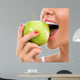 Woman Biting Green Apple Wall Decal