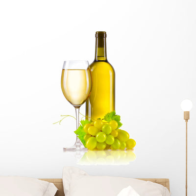 White Wine Grapes Wall Decal shown on a wall