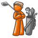 Orange Man Golf Wall Decal