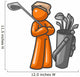 Orange Man Golf Wall Decal