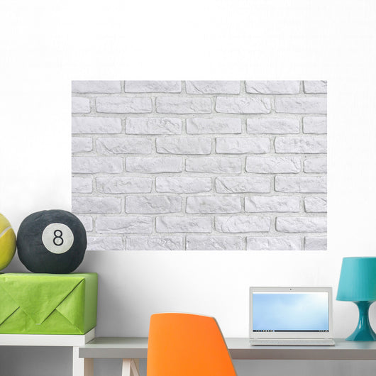 White Brick Wall Ad Wall Decal