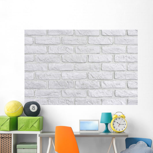 White Brick Wall Ad Wall Decal