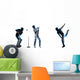  Cricket players  silhouette Wall Decal