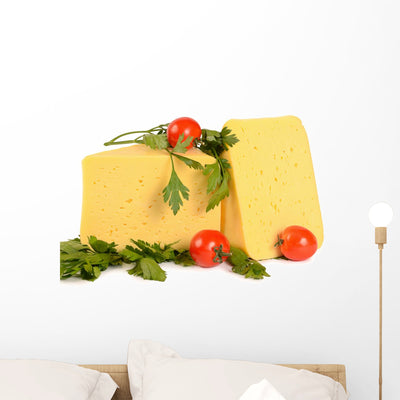 The Cheese Wall Decal shown on a wall