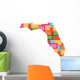 Florida color squares map. Concept of diversity, counties Wall Decal