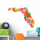 Florida color squares map. Concept of diversity, counties Wall Decal
