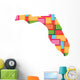 Florida color squares map. Concept of diversity, counties Wall Decal