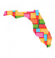 Florida Color Squares Map. Concept Of Diversity, Counties Wall Decal