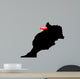 Map with the Capital in a red bubble - Morocco. Wall Decal