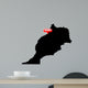 Map with the Capital in a red bubble - Morocco. Wall Decal