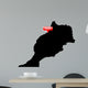 Map with the Capital in a red bubble - Morocco. Wall Decal
