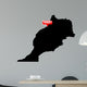 Map with the Capital in a red bubble - Morocco. Wall Decal